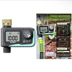 RAINPOINT Sprinkler Timer with Brass Swivel, Programmable Water Timer for Garden